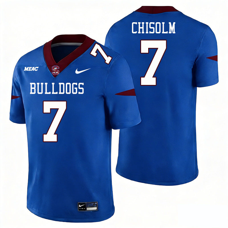 South Carolina State Bulldogs #7 Ka'Von Chisolm College Football Jerseys,Uniforms Stitched-Blue
